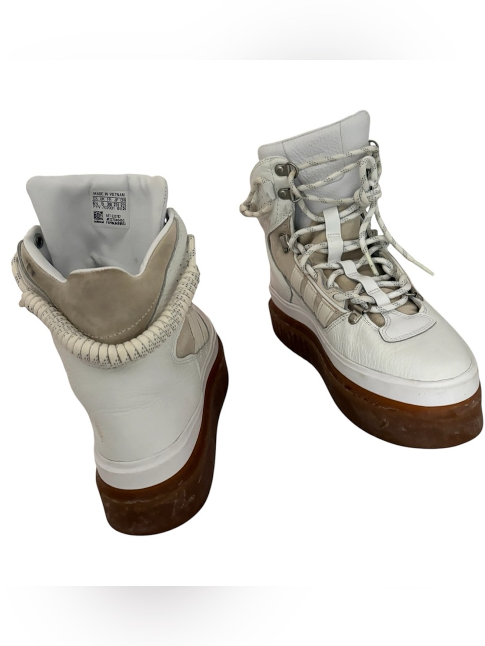 ADIDAS + Ivy Park Super Sleek Boots leather high-top platform Sneakers Sz 6.5 - Picture 6 of 9